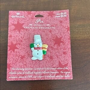 Hallmark lapel pin thimble keepsake ornament series inspired  snowman